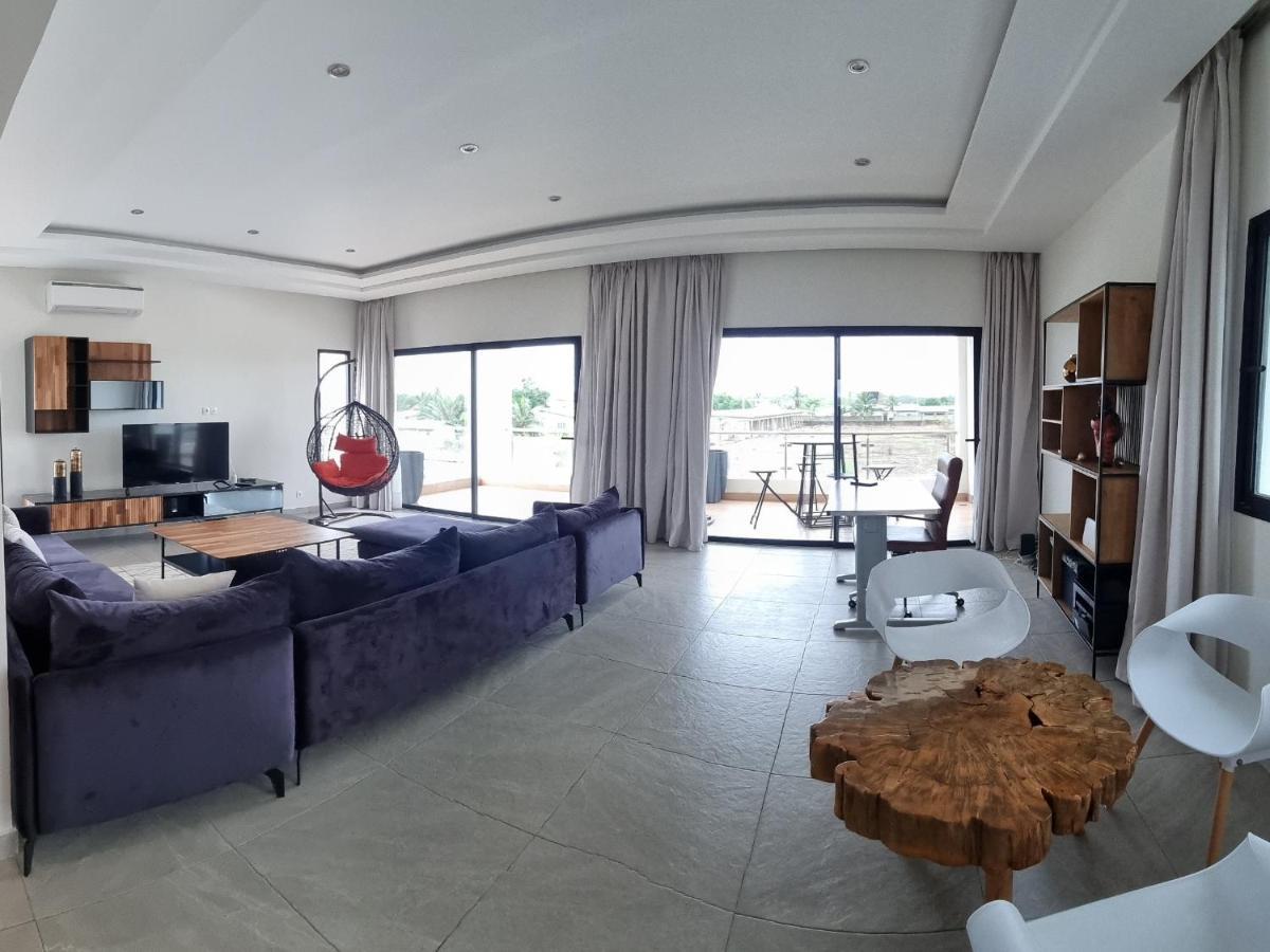 Villa Bolati, Avec Piscine, Jacuzzi, Jardin Et Vue Bonoua Eksteriør billede